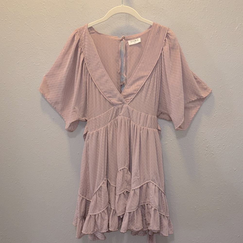 Boutique Storia Dusty Rose Midi Dress Boho Style Women’s Size Medium - Picture 4 of 11